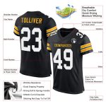 Personalized Black Gold Mesh Football Jersey for Men - Custom Team Apparel 3 Personalized Black White-Gold Mesh Football
