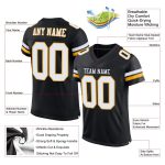 Personalized Black and Gold Mesh Football Jersey for Men and Women - Customizable Team Apparel Personalized Black White-Gold