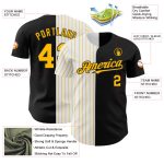 Personalized Black White Gold Pinstripe Fashion Baseball Jersey - Authentic Style Personalized Black White-Gold Pinstripe