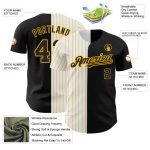 Custom Name Number Personalized Black White Gold Pinstripe Baseball Jersey Fashion Authentic Team Apparel Personalized Black