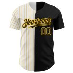 Custom Name Number Personalized Black White Gold Pinstripe Baseball Jersey Fashion Authentic Team Apparel Personalized Black