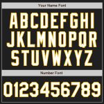 Custom Black White-Gold Two-Button Unisex Softball Jersey with Personalized Name and Number Personalized Black White-Gold