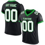 Personalized Black and Green Mesh Football Jersey - Custom Team Apparel Personalized Black White-Grass Green Mesh Football