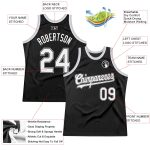 Personalized Authentic Basketball Jersey - Black White Gray Throwback Design Personalized Black White-Gray Authentic Throwback