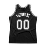 Custom Name Number Basketball Jersey - Personalized Black White Gray Authentic Throwback Design Personalized Black White-Gray