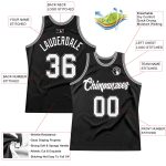 Custom Name Number Basketball Jersey - Personalized Black White Gray Authentic Throwback Design Personalized Black White-Gray