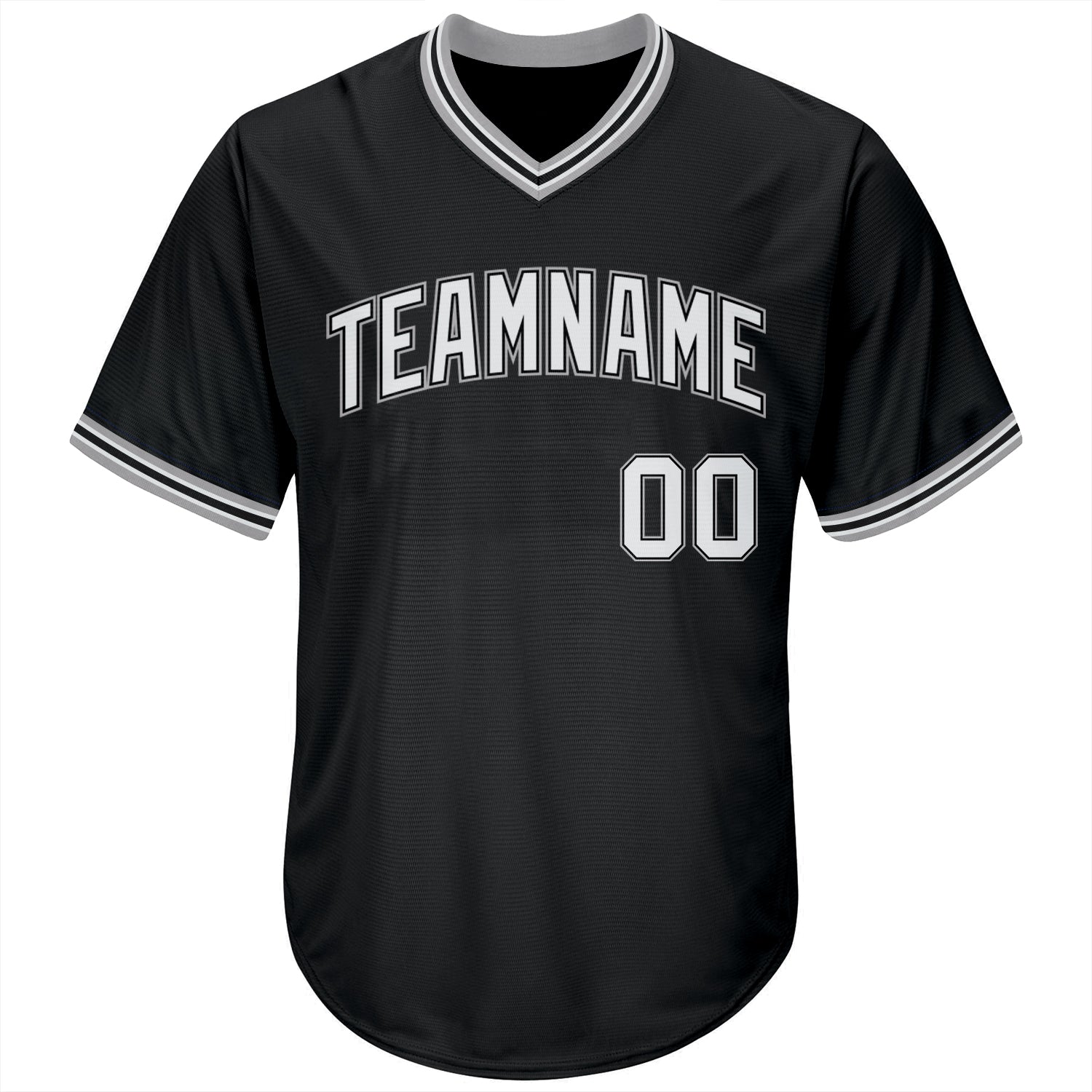 Personalized Black White-Gray Authentic Throwback Rib-Knit Baseball Jersey Shirt Personalized Authentic Black Gray Rib-Knit Baseball Jersey Shirt Personalized Black White-Gray Authentic Throwback Rib-Knit - Image 2