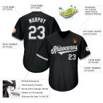 Custom Name Number Black White Gray Authentic Baseball Jersey Shirt - Personalized Rib-Knit Throwback Style Personalized