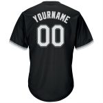Custom Name Number Black White Gray Authentic Baseball Jersey Shirt - Personalized Rib-Knit Throwback Style Personalized