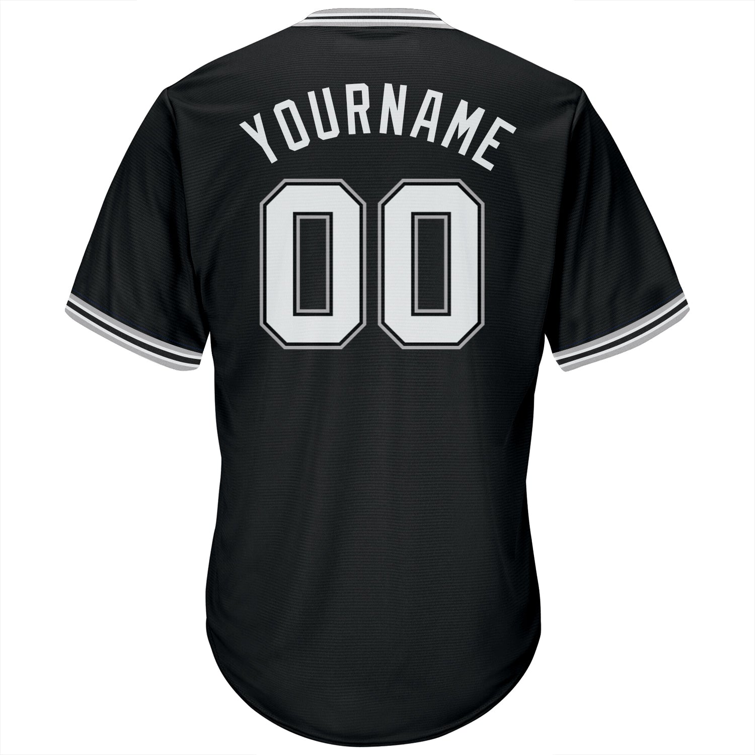 Personalized Black White-Gray Authentic Throwback Rib-Knit Baseball Jersey Shirt Personalized Authentic Black Gray Rib-Knit Baseball Jersey Shirt Personalized Black White-Gray Authentic Throwback Rib-Knit - Image 3