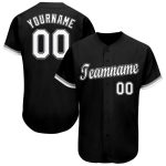 Custom Black White Gray Baseball Jersey - Personalized Sports Apparel for Men and Women Personalized Black White-Gray Baseball