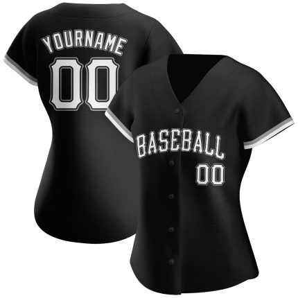 Personalized Black White Gray Baseball Jersey for Men and Women - Custom Team Apparel Personalized Black White-Gray Baseball