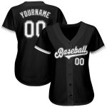 Personalized Baseball Jersey - Black White Gray Color, Customizable Design, Size 4 Personalized Black White-Gray Baseball