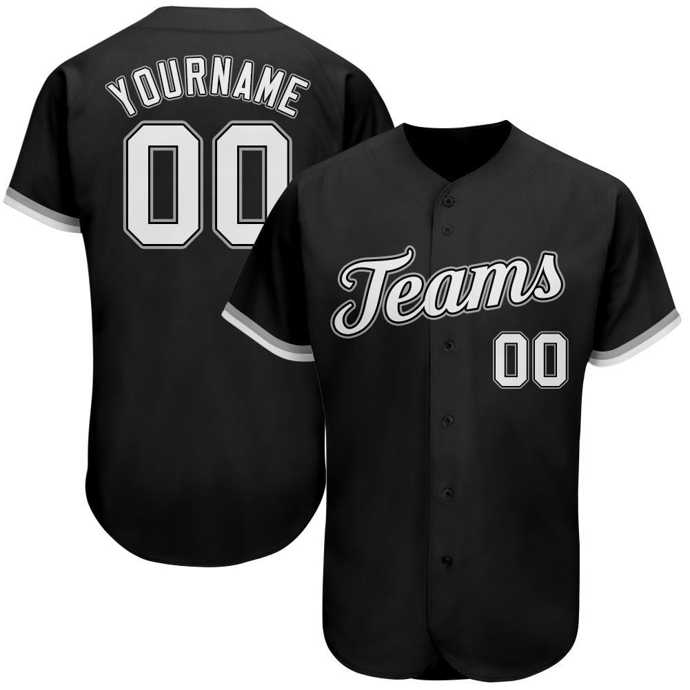 Personalized Black White Gray Baseball Jersey for Men and Women - Custom Sports Apparel Personalized Black White-Gray Baseball