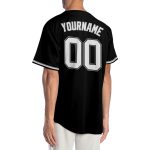 Personalized Black White Gray Baseball Jersey for Men Women - Custom Team Jersey Size 6 Personalized Black White-Gray Baseball