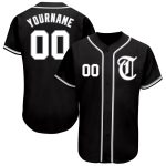 Custom Personalized Black White Gray Baseball Jersey for Men Women 60 Personalized Black White-Gray Baseball Jersey 60