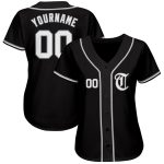 Custom Personalized Black White Gray Baseball Jersey for Men Women 60 Personalized Black White-Gray Baseball Jersey 60