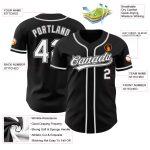 Personalized Black Gray White Baseball Jersey for Men and Women - Custom Team Jersey 61 Personalized Black White-Gray Baseball