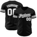 Customizable Black White Gray Baseball Jersey for Men Women Kids Personalized Black White-Gray Baseball Jersey 63