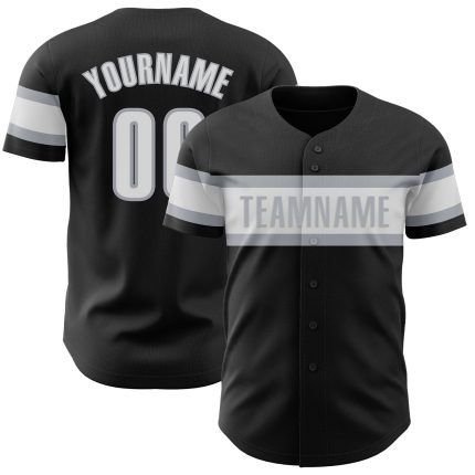 Personalized Baseball Jersey for Adults - Black White Gray - Custom Name & Number - Size 64 Personalized Black White-Gray