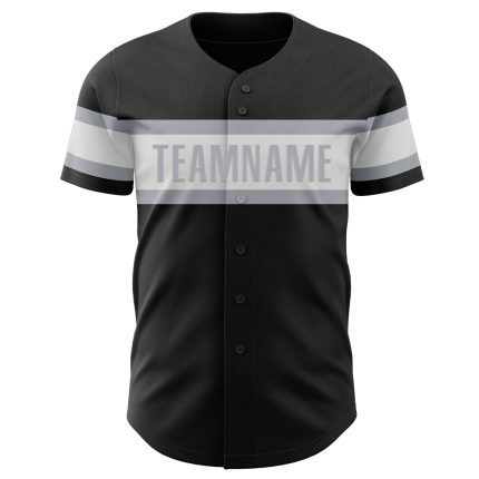 Personalized Baseball Jersey for Adults - Black White Gray - Custom Name & Number - Size 64 Personalized Black White-Gray