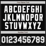 Personalized Varsity Letterman Jacket Black White Gray Full-Snap Bomber Personalized Black White-Gray Bomber Full-Snap Varsity