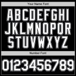 Custom Name Number Two Tone Hoodie Jacket Bomber Varsity Letterman Black White Gray Full-Snap Personalized Black White-Gray