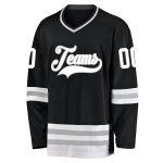 Custom Black White Gray Hockey Jersey - Personalized Sports Apparel for Fans Personalized Black White-Gray Hockey Jersey