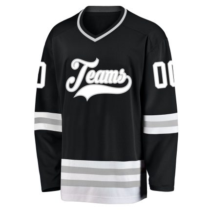 Custom Black White Gray Hockey Jersey - Personalized Sports Apparel for Fans Personalized Black White-Gray Hockey Jersey