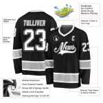 Personalized Black Gray White Hockey Jersey - Customizable Team Apparel Personalized Black White-Gray Hockey Jersey 2