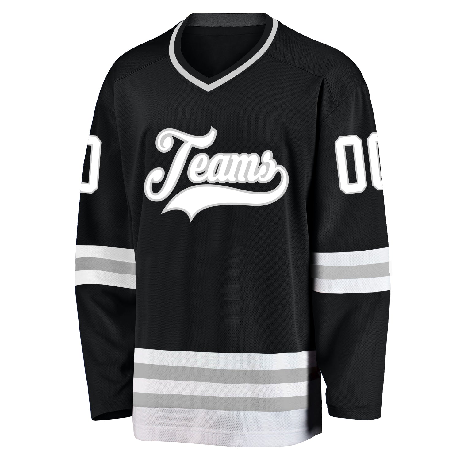 Personalized Black White-Gray Hockey Jersey Team Custom Name and Number Custom Name Number Personalized Hockey Jersey Black White Gray Team Personalized Black White-Gray Hockey Jersey Team Custom - Image 2