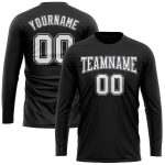 Personalized Long Sleeve Performance T-Shirt in Black, White, and Gray Personalized Black White-Gray Long Sleeve Performance