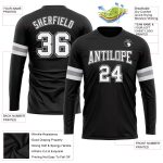 Personalized Long Sleeve Performance T-Shirt in Black, White, and Gray Personalized Black White-Gray Long Sleeve Performance