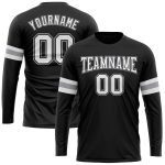 Personalized Long Sleeve Performance T-Shirt in Black, White, and Gray Personalized Black White-Gray Long Sleeve Performance