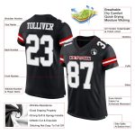 Custom Team Name Number Personalized Black White Gray Mesh Authentic Football Jersey Personalized Black White-Gray Mesh Authentic