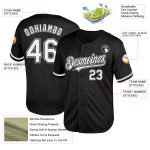 Custom Authentic Baseball Jersey with Personalized Name and Number, Black White-Gray Mesh Team Apparel Personalized Black