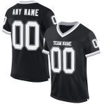 Personalized Authentic Throwback Football Jersey in Black White-Gray Mesh Personalized Black White-Gray Mesh Authentic Throwback