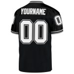 Customizable Football Jersey - Personalized Black White-Gray Authentic Throwback with Name and Number Personalized Black