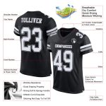 Personalized Mesh Football Jersey in Black, White & Gray - Customizable Sports Apparel Personalized Black White-Gray Mesh