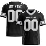 Custom Black White Gray Mesh Football Jersey for Men, Women, and Kids Personalized Black White-Gray Mesh Football Jersey