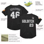 Personalized Black Gray Mesh Baseball Jersey - Retro Throwback Style 2 Personalized Black White-Gray Mesh Throwback Baseball