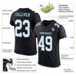 Custom Midnight Green Mesh Football Jersey with Personalized Name and Number - Black White Gray Authentic Team Gear Personalized
