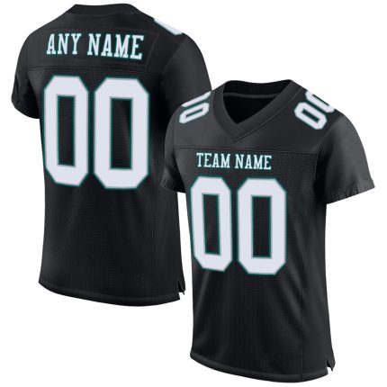 Custom Midnight Green Mesh Football Jersey with Personalized Name and Number - Black White Gray Authentic Team Gear Personalized