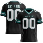 Personalized Midnight Green Black Gray Mesh Football Jersey for Men Personalized Black White Gray-Midnight Green Mesh Football