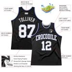 Custom Team Basketball Jersey - Personalized Black White Gray Navy Throwback with Name and Number Personalized Black White