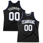 Personalized Throwback Basketball Jersey - Black White Gray Navy Color Options Personalized Black White Gray-Navy Throwback