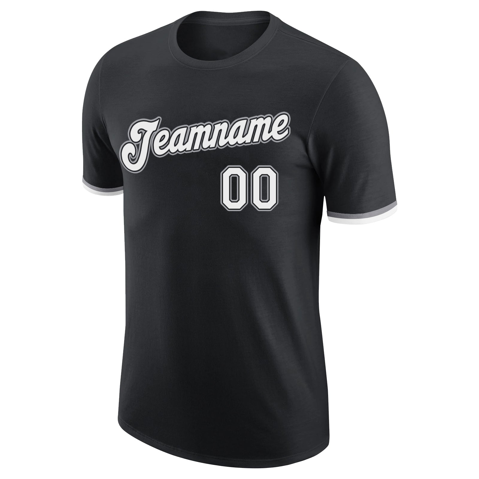 Customized Performance T-Shirt in Black, White, and Gray - Ideal for Active Wear Personalized Black White-Gray Performance - Image 5