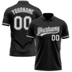 Personalized Golf Polo Shirt - Black White Gray Performance Vapor for Men Personalized Black White-Gray Performance Vapor