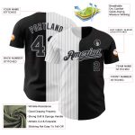 Custom Name and Number Personalized Black Gray Pinstripe Baseball Jersey Authentic Split Fashion Team Personalized Black