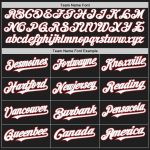 Custom Team Name Number Baseball Jersey - Personalized Authentic Black White Gray Red Raglan Sleeves Personalized Black White